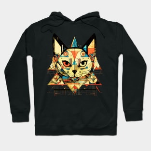 Geometric Cat Funny Abstract Cat Hoodie